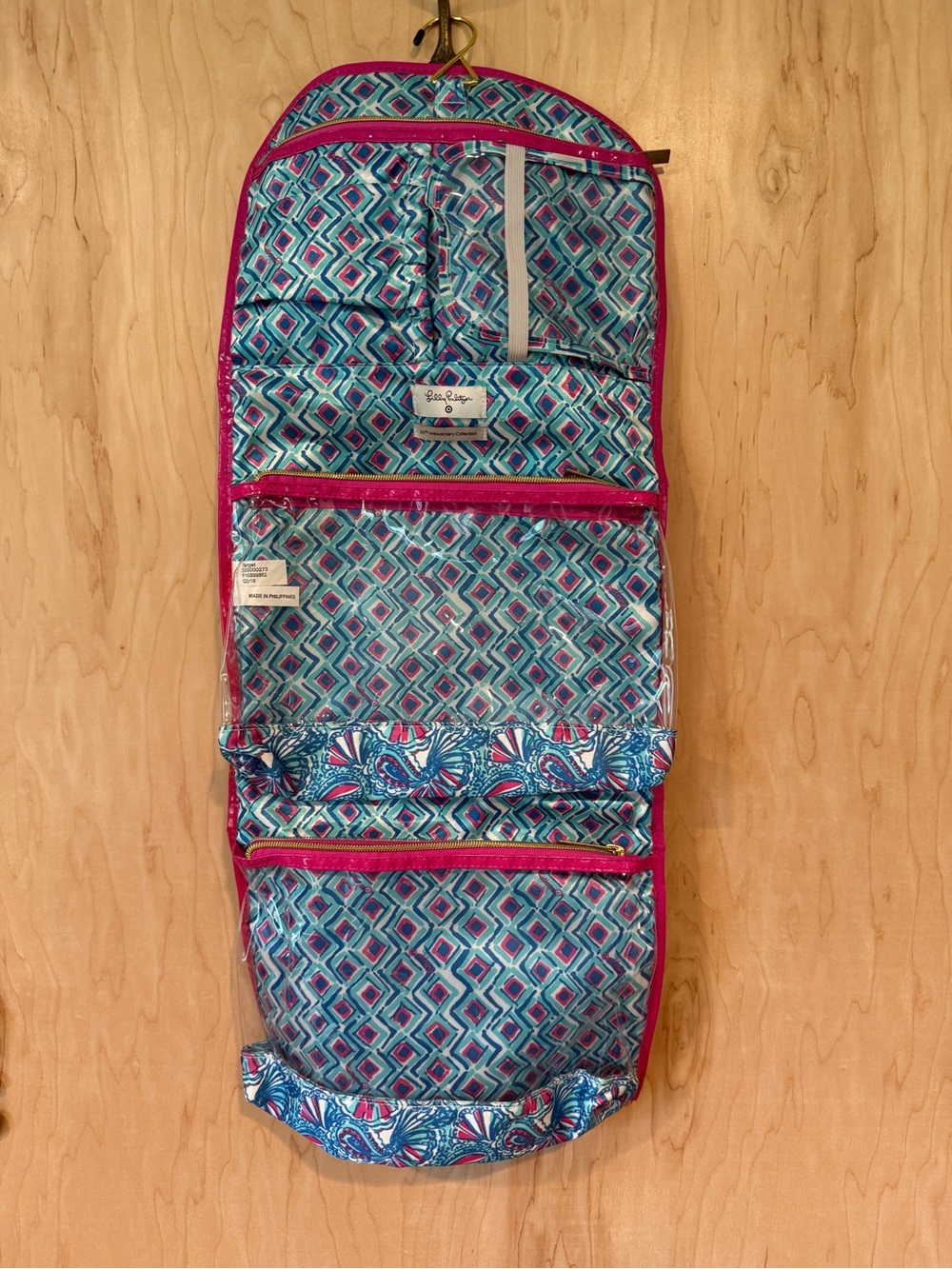 Lily Pulitzer x Target Turquoise, Pink & Navy Hanging Travel Toiletries Tote